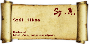 Szél Miksa névjegykártya